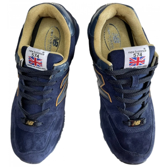 New Balance 574 Темно-синие замшевые