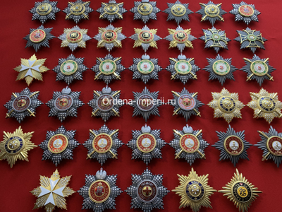 Полная коллекция полноразмерных звезд орденов Российской Империи - 40 штук без повторов! Копии LUX!
