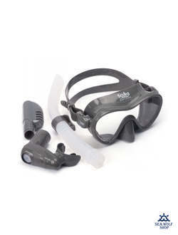 Маска для дайвинга с трубкой Scuba Brothers Flipper Grey, комплект