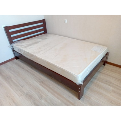 Кровать из массива сосны "Вероника" орех (Браво мебель)