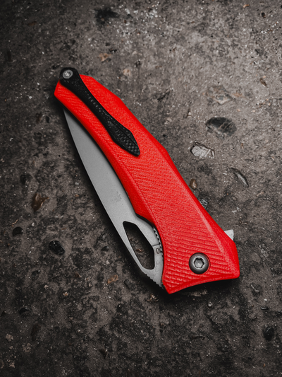 Складной нож Бизон сталь AUS 10, рукоять G10, цвет красный