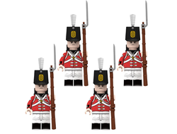 4 солдата британской армии, наполеоновские войны 1812 (Лего совместимые фигурки)