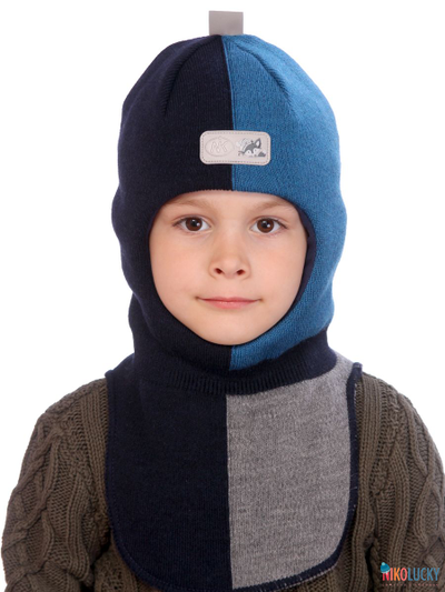 Шапка-шлем  21101-03, цвет темно-синий,синий р. 52-54