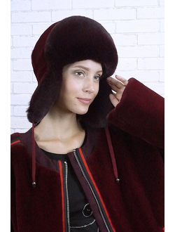 Ушанка "Гармония" цвет бордовый + бордовый