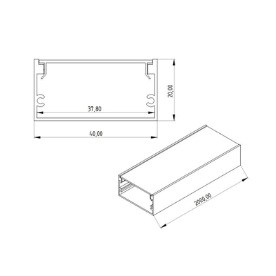 Алюминиевый профиль 4L-4020-S ANOD+OPAL