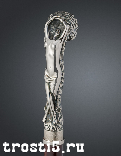 Уникальная трость с литой серебряной рукоятью в виде капли