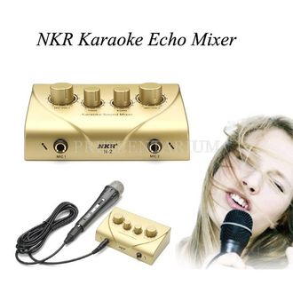 NKR Караоке микшер с двумя микрофонами с эхо звуковым эффектом