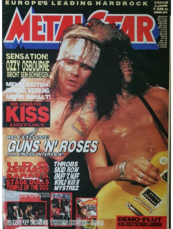 Metal Star Magazine June 1991 Guns N Roses, UDO, Иностранные музыкальные журналы, Intpressshop