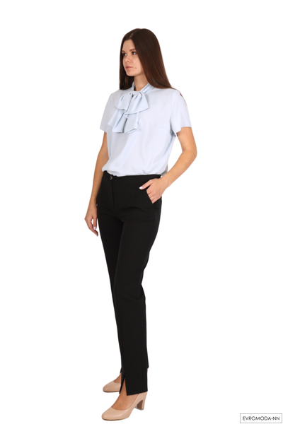 Блузка женская голубая с бантом 14X55K-037 Pretty One (р. 32 / 38 RU)
