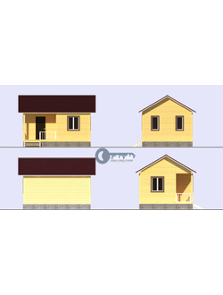 Д-09 ДАЧНЫЙ ДОМ ИЗ БРУСА: ГАБАРИТНЫЕ РАЗМЕРЫ: (6Х4.5М), ОБЩАЯ ПЛОЩАДЬ: 27М²
