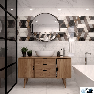 Плитка настенная Gracia Ceramica Celia white wall 01 25 х 60 см мрамор