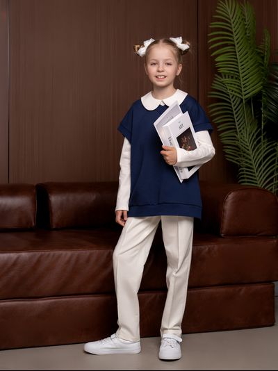 Брюки трикотажные экрю