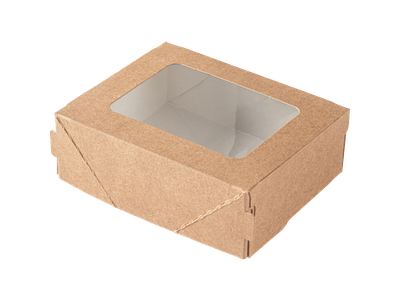 Коробка самосборная с окном 10х8х3,5 см цвет крафт