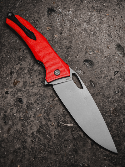 Складной нож Бизон сталь AUS 10, рукоять G10, цвет красный