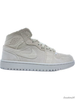 Nike Air Jordan 1 Retro all Black (с мехом) Мужские (40-45)