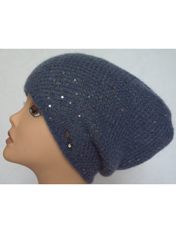 Голубая шапка вязаная Vizio Италия 6463 CL фото