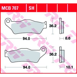 Тормозные колодки TRW MCB707 для BMW (Organic Allround)