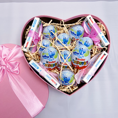 Подарочная коробка большое сердце розовое