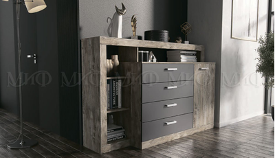 Ангара Комод графит, дуб юкон, Ш1602хВ1040хГ476 мм