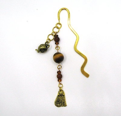 Закладка "Уютный вечер" с агатом и тигровым глазом