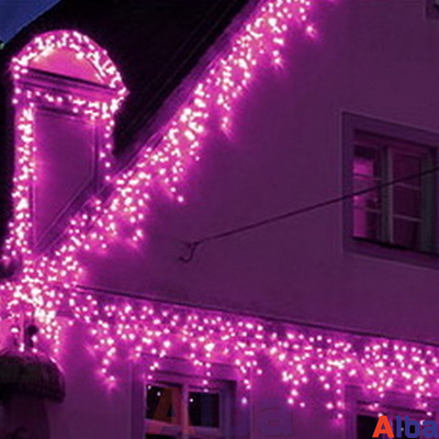 Бахрома 3*0.5 м РОЗОВЫЙ, мерцание IP 65