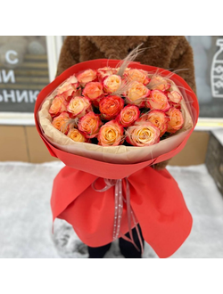 Букет из 25 оранжевых роз