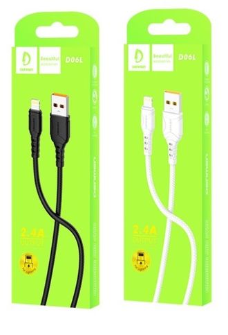 6973224870893/ 6973224870909	USB кабель Lightning Denmen D06L (1м/2.4A)