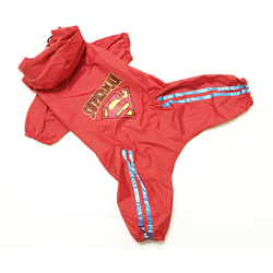 Дождевик для крупных собак Superman красный