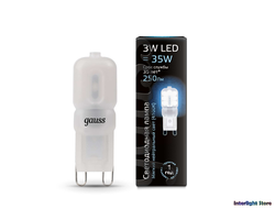 Gauss LED T17 3w 840 AC220-240v G9