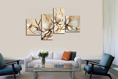 Модульная картина "Белые взрывы"