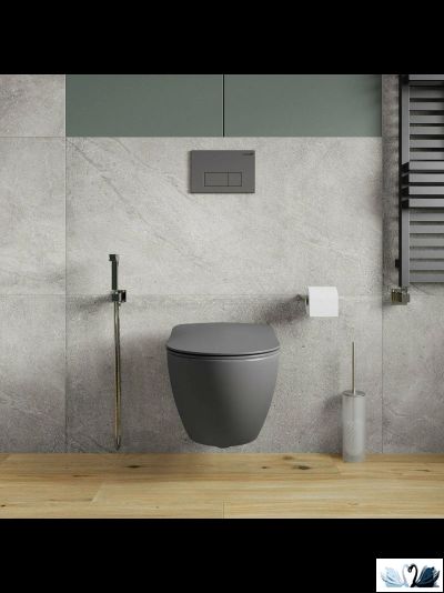 Унитаз Creavit Free FE320-11AM00E-0000, Antrasit, подвесной, графит матовый