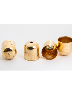 Колпачки- концевики ,  золото оранжевое , 7х8 мм