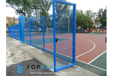 Купить 3Д ограждение синий для спортплощадки