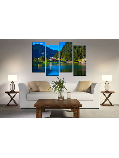 Модульная картина "Отдых у реки"