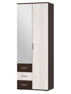 «Белла» шкаф 2-х ств. 800*2120*470 венге/ясень белый НОВЫЙ ЦВЕТ (BTS)