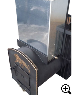 Дровяная банная печь с выносной топкой АНГАРА-4, открытая каменка