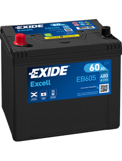 АККУМУЛЯТОР автомобильный EXIDE EXCELL EB605 (АЗИАТСКИЙ ТИП КОРПУСА) L+ 60Ah 480А (En)