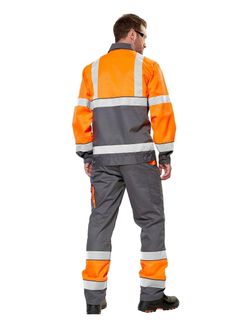 Костюм ИЛИОН СИГНАЛ с брюками, оранжевый/темно-серый, КОС623