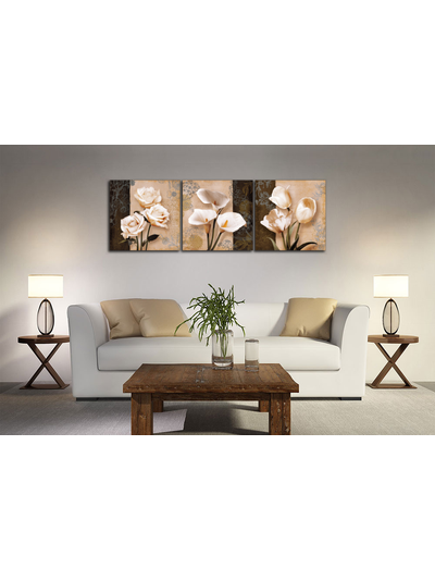 Модульная картина "Цветочное трио"