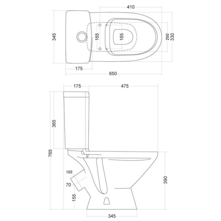 Унитаз santek лига косой выпуск, дюропласт - купить за 6250 рублей в ...