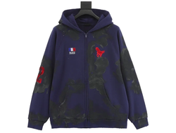 Толстовка Balenciaga Zip Hoodie Navy