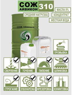 СОЖ Айвикон 310 / Синтетика, Полигликоли, Концентрат