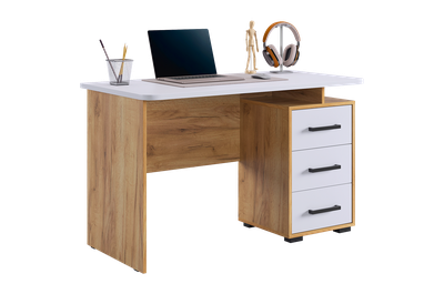 Стол компьютерный 1200 Лайт-2 дуб крафт золотой/белый