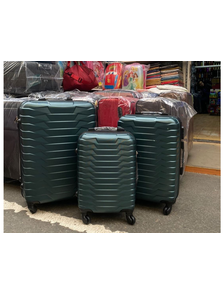 Комплект из 3х чемоданов Корона Самсон abs S,M,L темно-зеленый