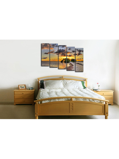 Модульная картина "Закат на озере"