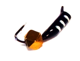 Мормышка вольфрамовая Столбик чёрн куб золото вес.0.45gr.12mm. d-2.0mm,