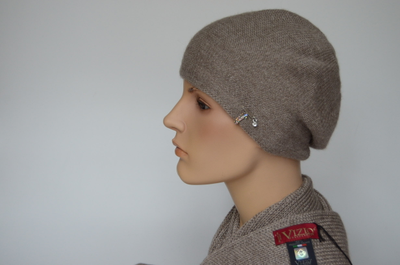 Берет из альпака и шелка Vizio Италия 1129 бежевый