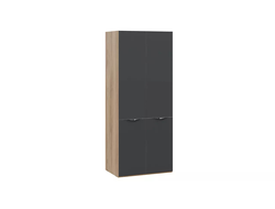 Спальня ГЛОСС - Шкаф для одежды Яблоня Беллуно/Cтекло Графит матовый