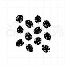 Штамп для скрапбукинга фон из листьев монстеры