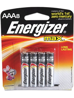 Батарейка AAA щелочная Energizer LR03-8BL MAX в блистере 8шт.
